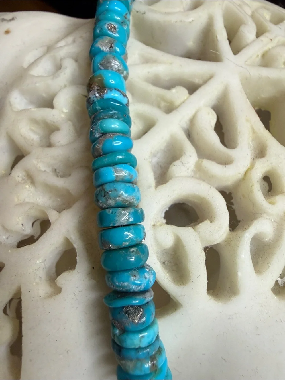Turquoise Bead and Sterling Silver Necklace